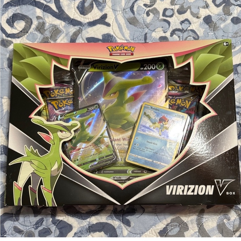 Pokemon Virizion V Box with Green and Black Accents